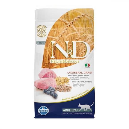 ND Düşük Tahıllı Kuzu Etli ve Yaban Mersinli Yetişkin Kedi Maması 5 Kg